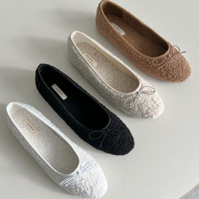 甜美平底加绒芭蕾舞鞋单鞋女