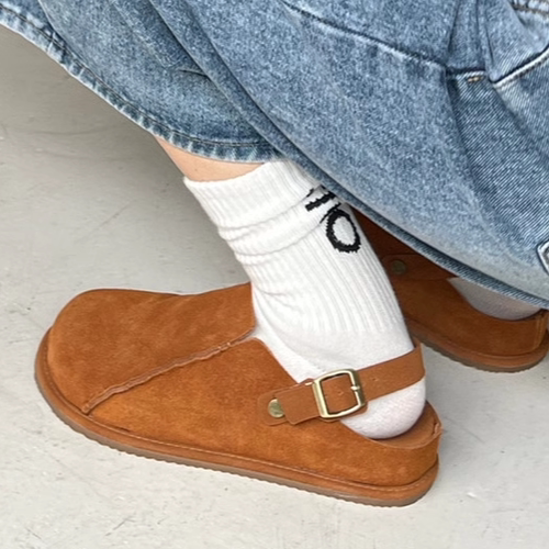 皮带扣休闲包头勃肯包头拖鞋女