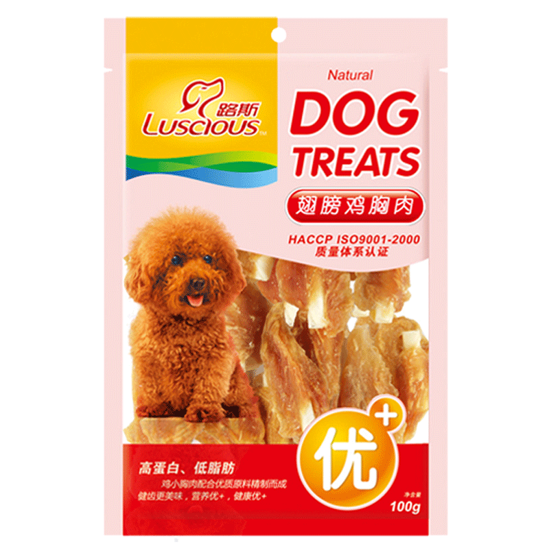 路斯寵物零食100g狗狗雞肉條肉干肉絲三明治泰迪比熊訓(xùn)練獎(jiǎng)勵(lì)食品