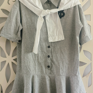 LT01 出口余单大码 领通勤衬衫 灰色白色衣袖 女装