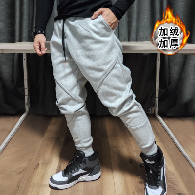 加绒运动裤男纯棉针织健身长裤