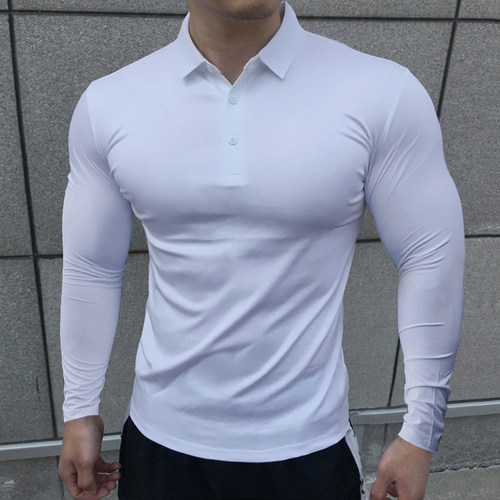 健身polo衫T恤速干弹力紧身衣
