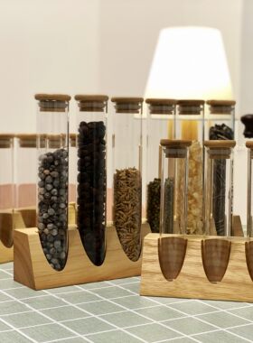 玻璃试管五谷杂粮咖啡豆茶叶展示