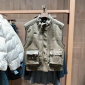 都市百搭摩登复古气质PU无袖 马甲外套 新款 时尚 UX女装 2024冬季