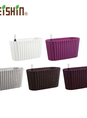 诚信SEISHIN 桌面花园Ⅲ自动浇灌花盆椭圆 懒人烤漆蓄水浇吸水灌