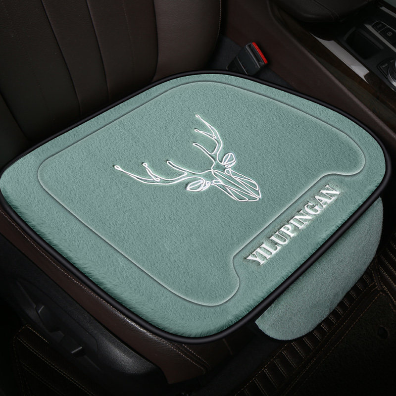 汽车坐垫冬季短毛绒单片免捆绑防滑保暖车座垫无靠背三件套座椅套