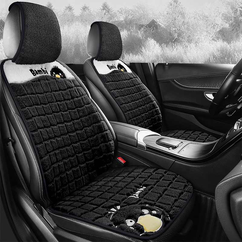 汽车坐垫三件套单片无靠背防滑免绑保暖车垫单个后排冬季毛绒座垫