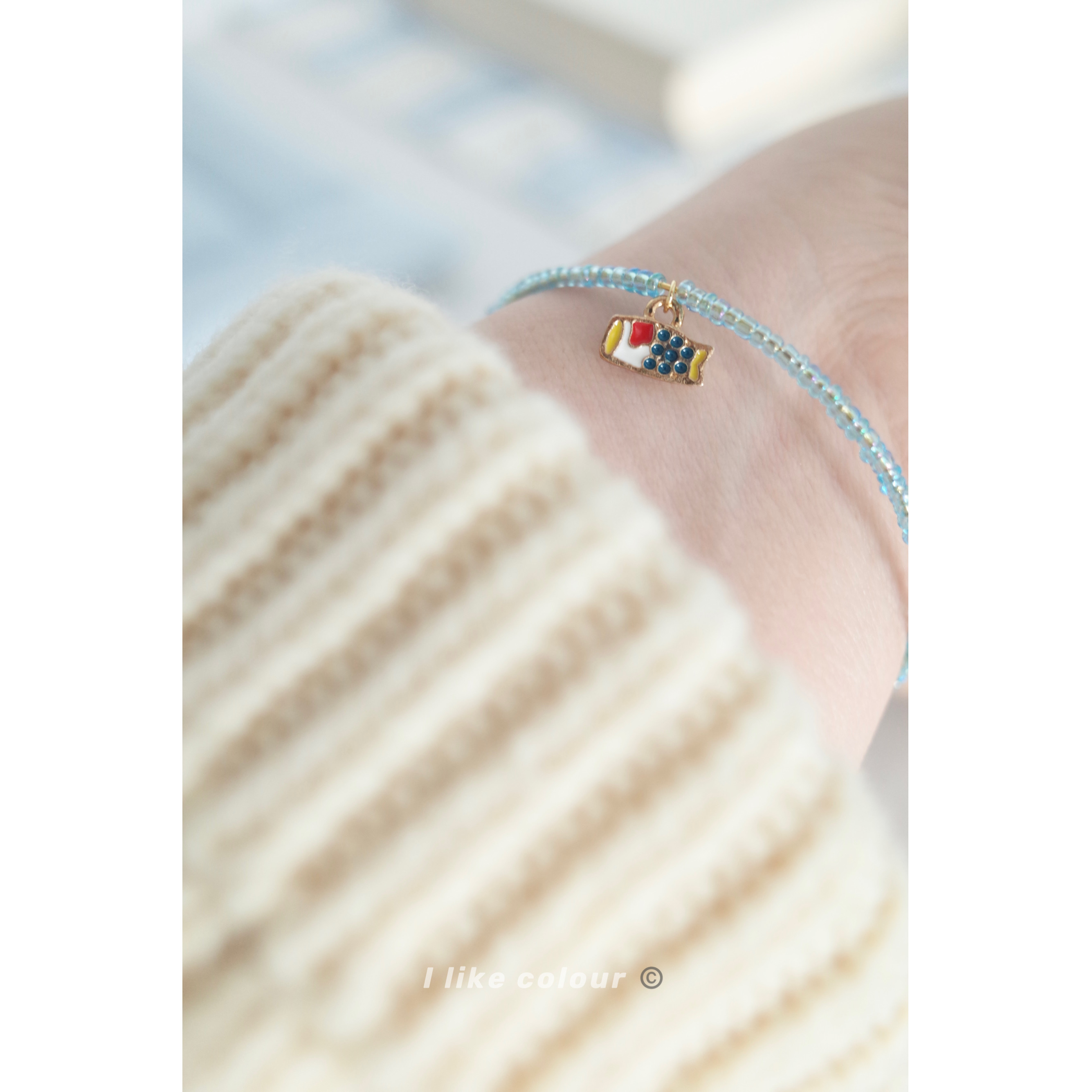 日系小清新鲤鱼旗米珠手链记忆钢丝手环幸运桃花情侣个性送礼物