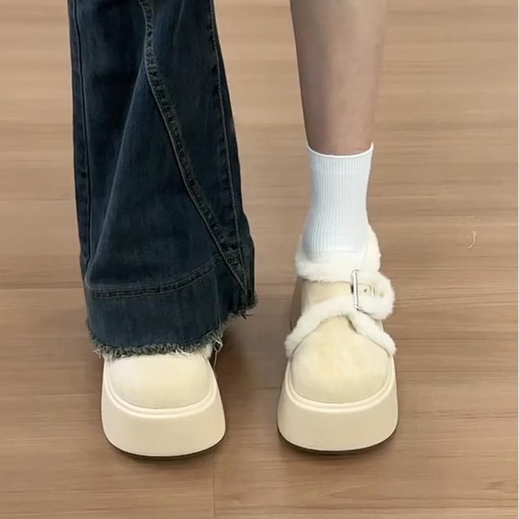 厚底勃肯棉鞋女冬季外穿