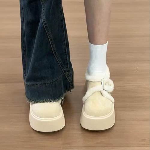 厚底勃肯棉鞋女冬季外穿