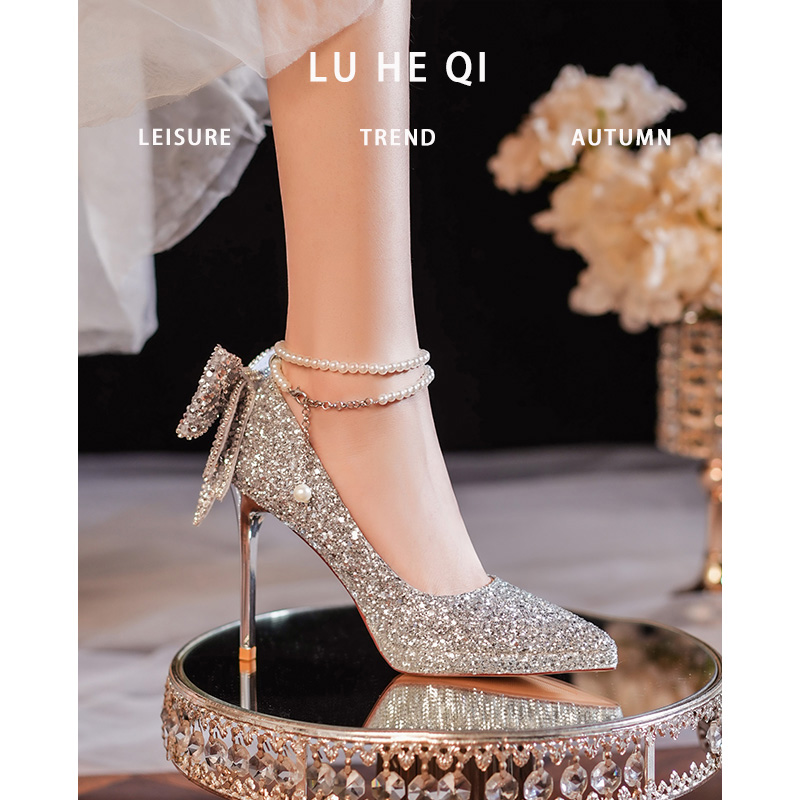 婚鞋秀禾两穿新娘结婚礼服高跟鞋