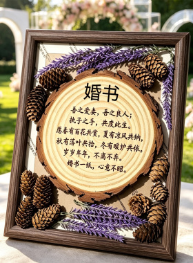 新中式婚书相框摆台创意diy结婚礼物桌面装饰摆件定制高级仪式感