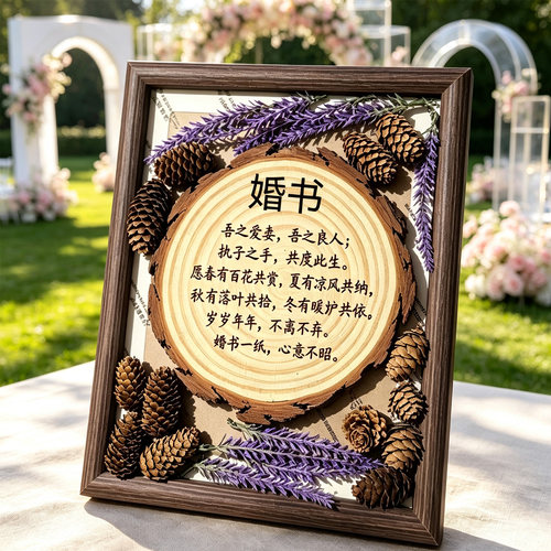 新中式婚书相框摆台创意diy结婚礼物桌面装饰摆件定制高级仪式感