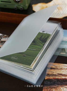 一禾 ins小卡片明信片便签纸手账贴纸收纳册a6大容量相册插页式