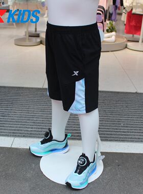 特步儿童运动短裤男小童2026夏季凉感防晒针织五分裤6742257A3151