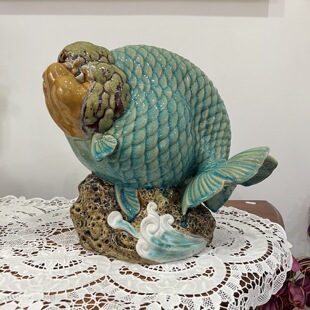 金鱼摆件 尺寸:34×22×32cm±1cm 材质:陶瓷