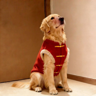 大狗新年唐装衣服秋冬款加绒加厚金毛红色拉布拉多德牧中大型犬