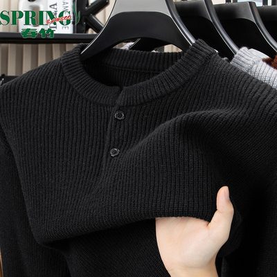 春竹100%纯山羊绒衫中年大码