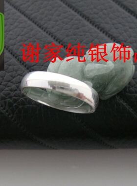 99足银手工光面戒指毫米