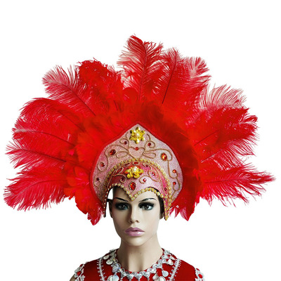 桑巴舞蹈异域风情演出羽毛头饰