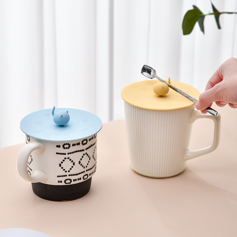 日本食品级硅胶通用防尘水杯盖配件耐高温玻璃杯马克杯盖通用盖子