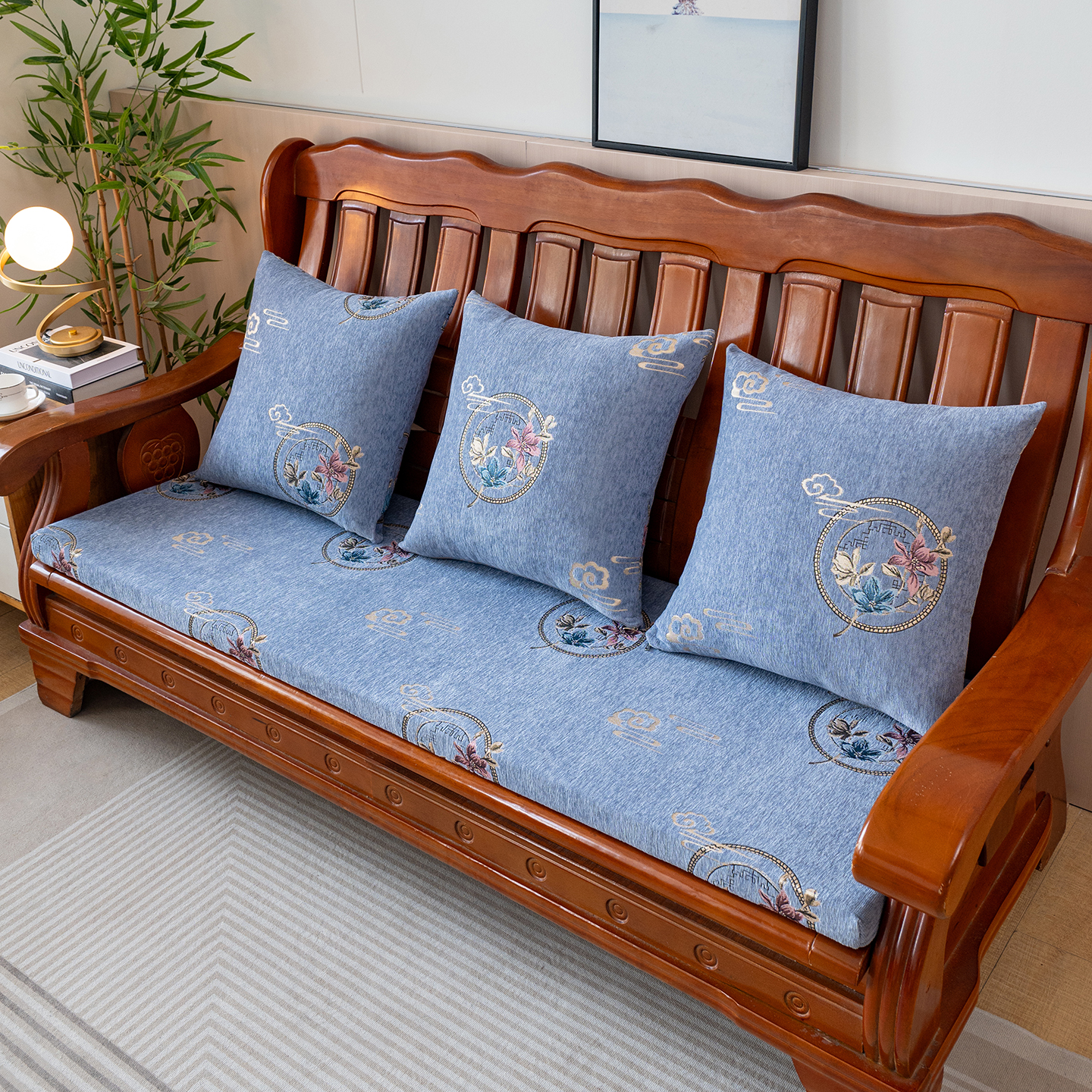 定制红木沙发垫高密度加硬海绵垫