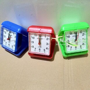 盒式简约闹钟床头创意闹表学生个性时尚钟表旅游便携翻盖盒子时钟