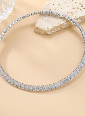 锆石合金蛇骨链女轻奢开口项圈