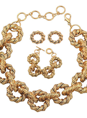合金金属做旧女个性夸张项链套链