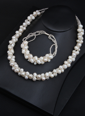 异形手链编织新娘礼服淡水珍珠