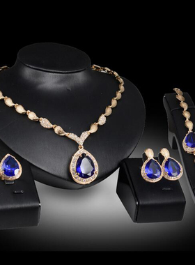 欧美夸张项链耳环新娘礼服