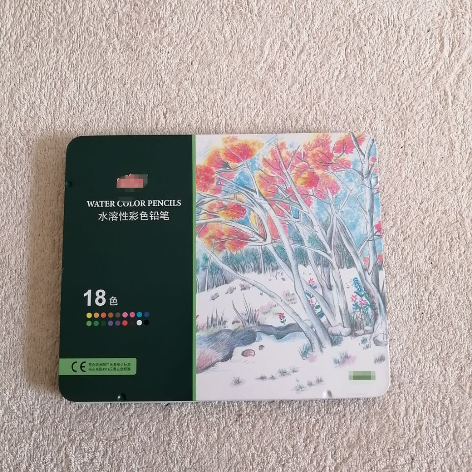 18色24色水溶性彩笔铁盒