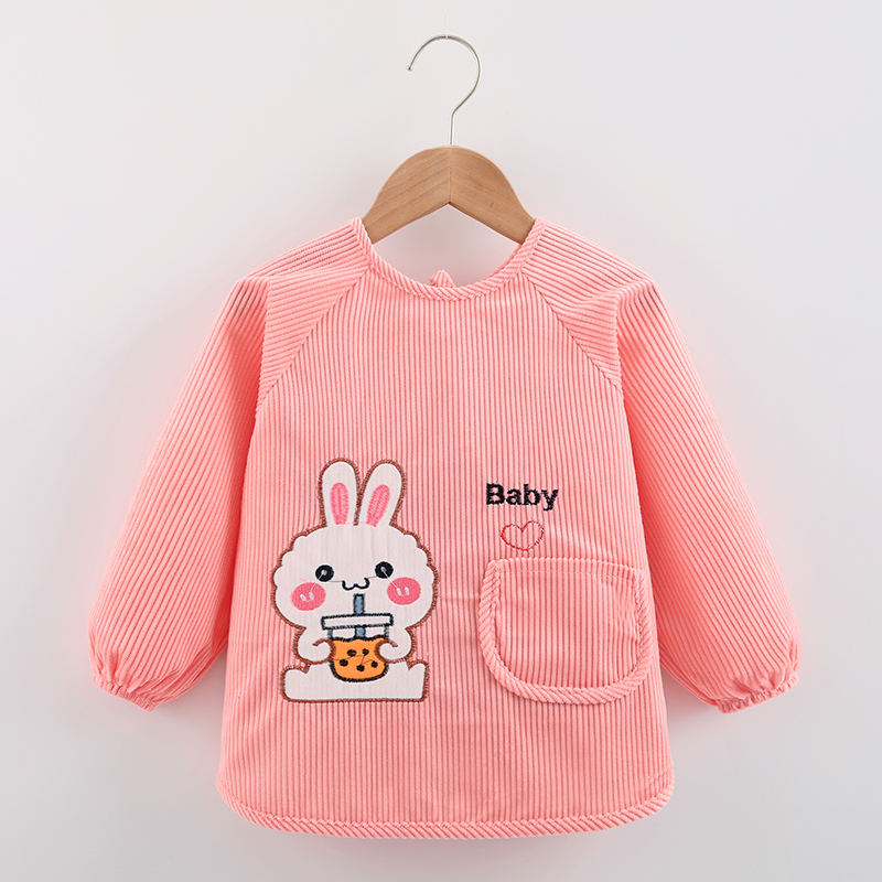 宝宝防水罩衣秋冬男女儿童防脏吃饭衣反穿衣长袖围裙护衣婴儿围兜