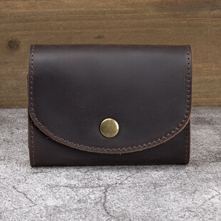 2025秋冬复古疯马头层牛皮搭扣钱包男女士真皮大容量12卡位风琴