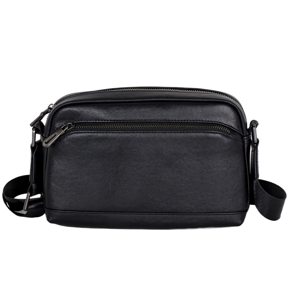 2025秋冬男士单肩斜挎包横款真皮男包时尚休闲日韩潮牌小挎包头层