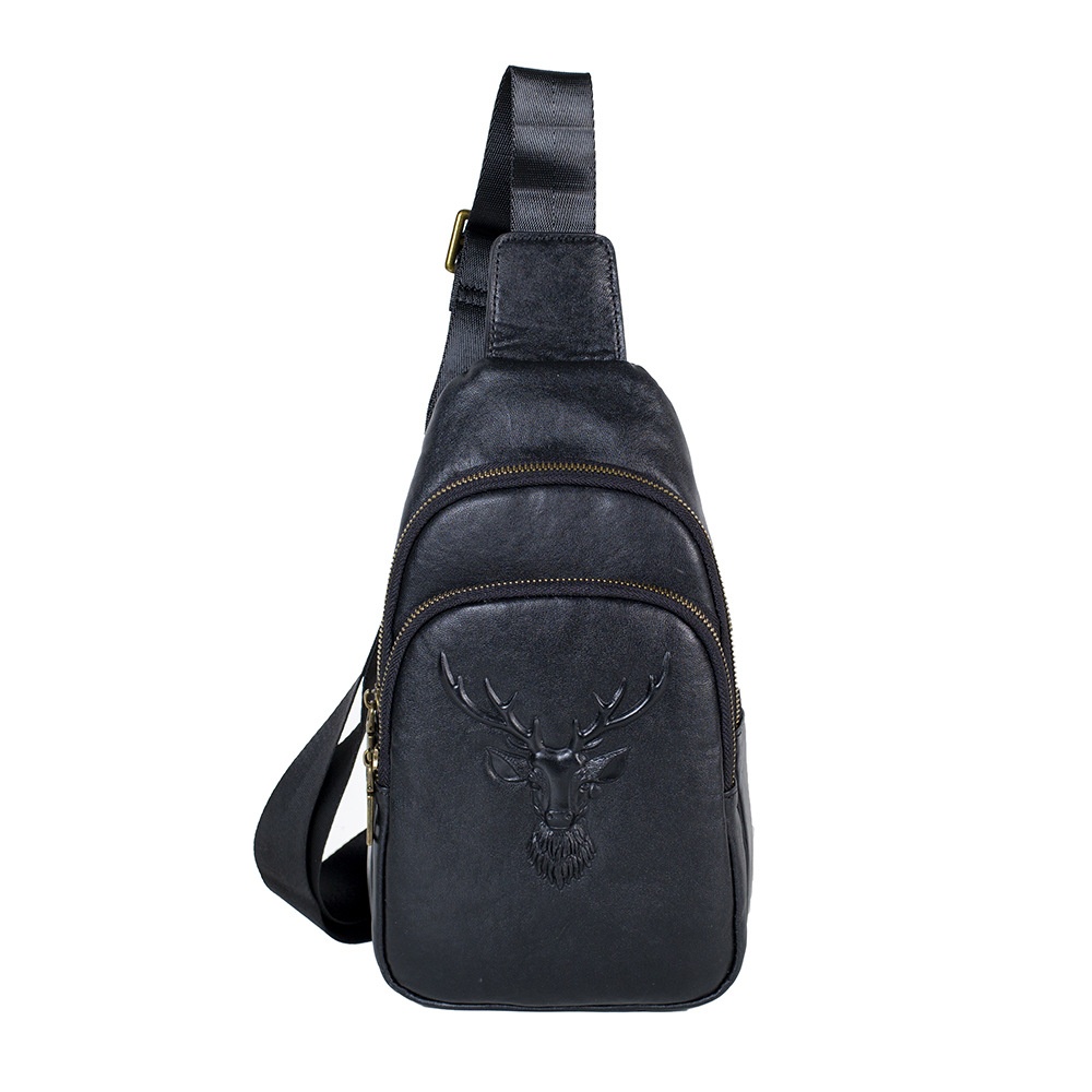 2025秋冬日韩潮流真皮男包男士胸包休闲时尚软皮单肩包商务腰包