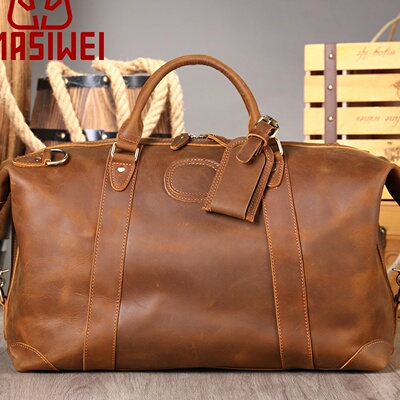 2026春季疯马皮旅行袋真皮大容量旅行包手提出差包travelbag收纳