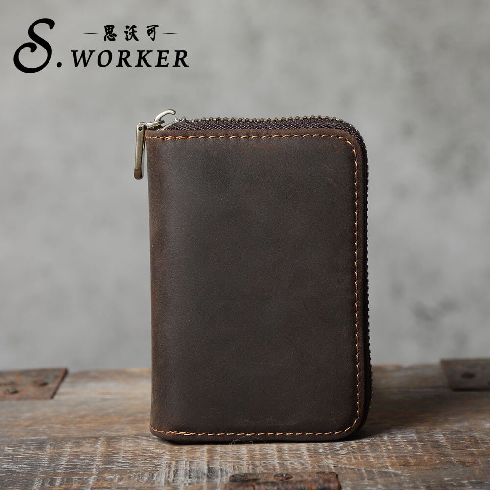 2025秋冬复古疯马皮风琴卡包头层牛皮多卡位零钱包男女真皮