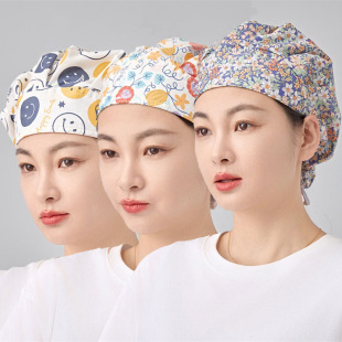 女医生护士帽全棉印花牙科口腔薄款宠物医院手术室美容师工作帽子