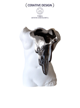 高级感艺术半身像雕塑玄关客厅电视柜装饰摆件小众设计感现代家居