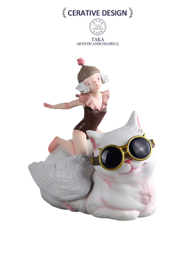 猫老大艺术家猫咪桌面摆件送女友