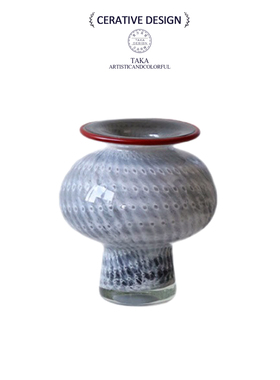 TAKA灰色火炬花瓶玻璃客厅装饰品高级感小众家居玄关摆件水养艺术