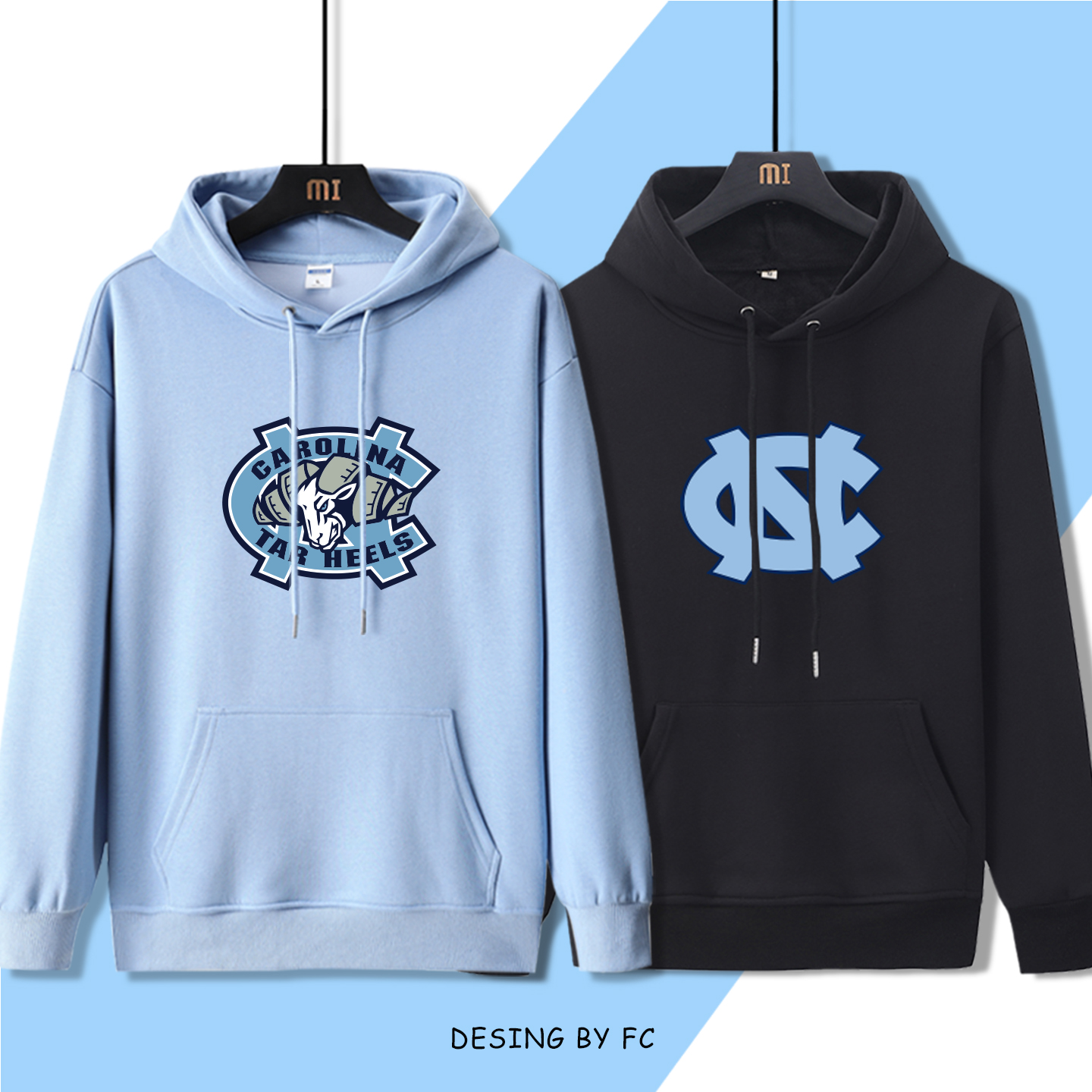 NCAA北卡连帽卫衣罗来纳州大学周边篮球运动服宽松秋冬厚学生外套