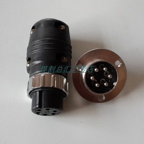CO2气体保护焊机配件6六芯 7七芯送丝机控制线航空插头 插座