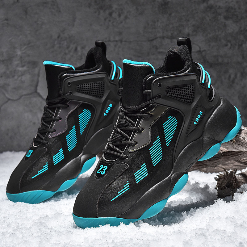 冬季加棉高帮大码48 47运动鞋大号46抗寒防滑防水加绒保暖户外鞋