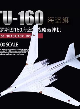 1:200俄罗斯图-160 TU-160白天鹅轰炸机军事飞机模型摆件合金模型