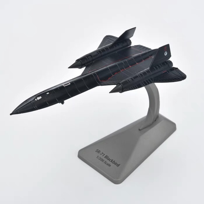af1 1/200美国空军sr-71黑鸟侦察机 sr71合金成品飞机模型1/200
