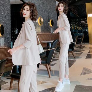 西装外套女2026夏季新款韩版时尚气质职业装薄款休闲网红西服套装