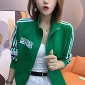 运动拉链百搭上衣潮 宽松休闲大码 2025秋冬新款 卫衣女士短外套开衫