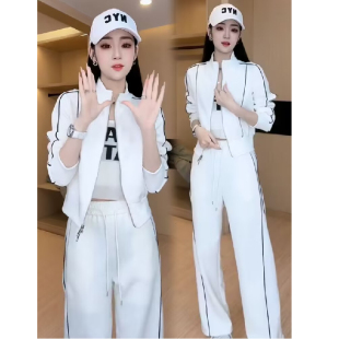 网红爆款休闲女士套装2025春秋新款拉链卫衣外套运动小脚裤两件套